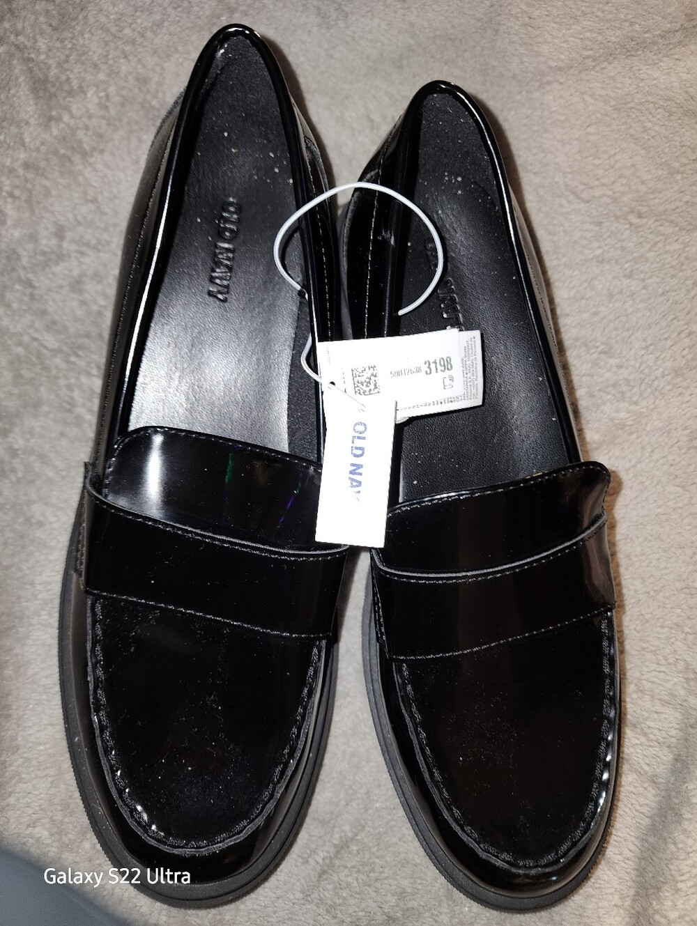 Old Navy Black Patent Platform Loafers